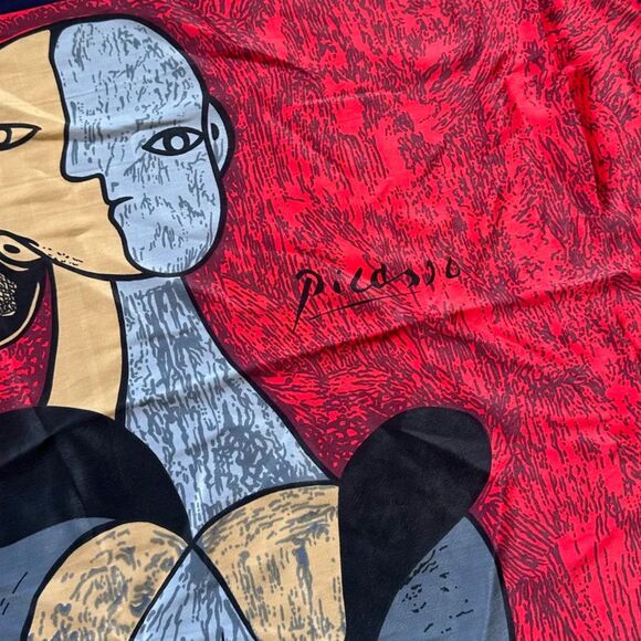 Vintage Pablo Picasso Abstract Art Silk Scarf Bandana Handkerchief - Picture 2 of 3